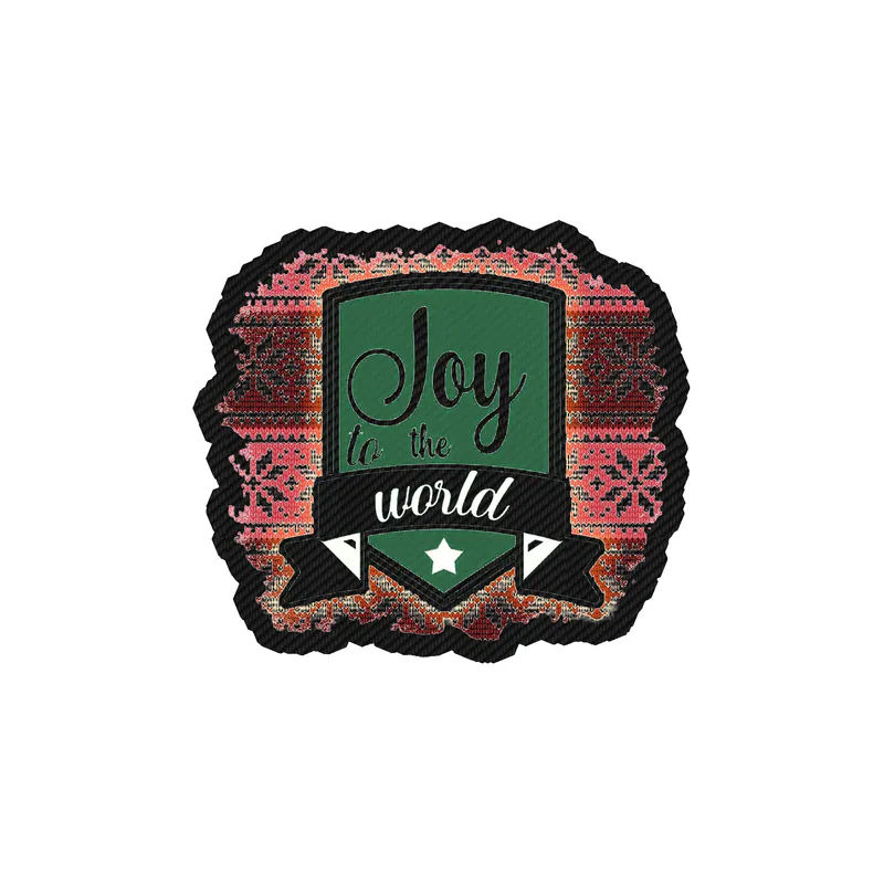 Joy To The World Carbon Fiber Vinyl Sticker - Custom Size