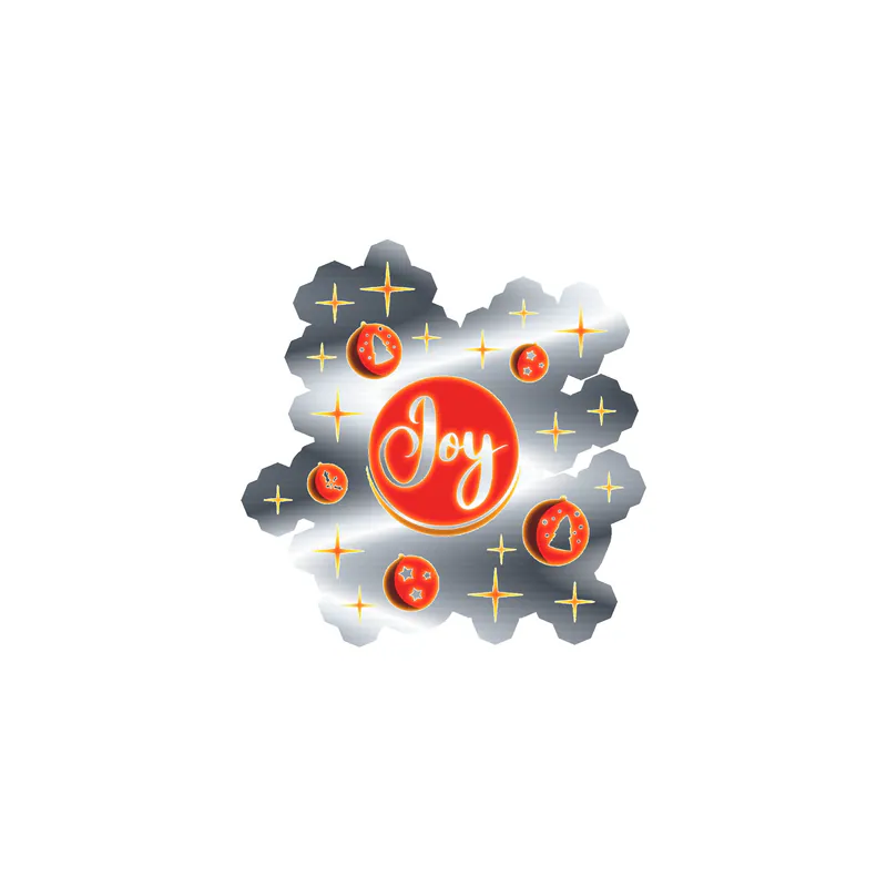 Joy Silver Chrome Vinyl Sticker - Custom Size