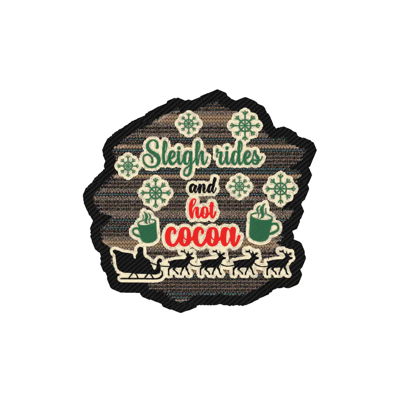 Sleigh Rides Carbon Fiber Vinyl Sticker - Custom Size