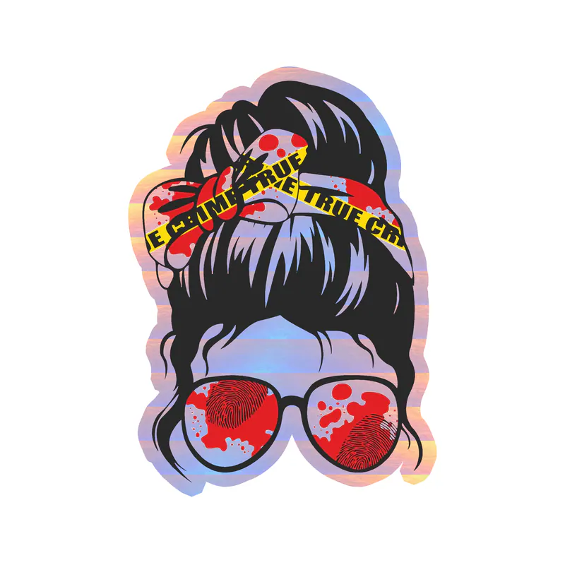 Messy Bun - Holographic Vinyl Decal - Custom Size