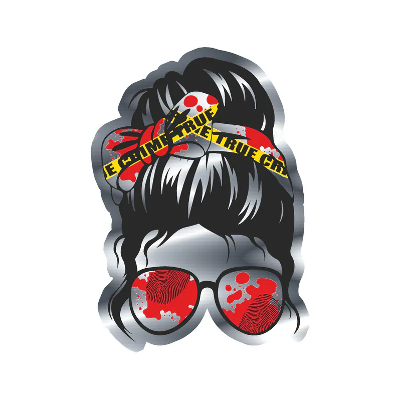 Messy Bun - Silver Chrome Vinyl Decal - Custom Size