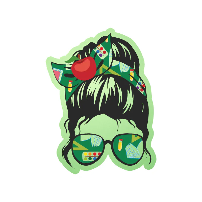 Messy Bun - Glow in the Dark Vinyl Decal - Custom Size
