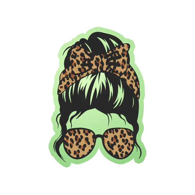 Messy Bun - Glow in the Dark Vinyl Decal - Custom Size