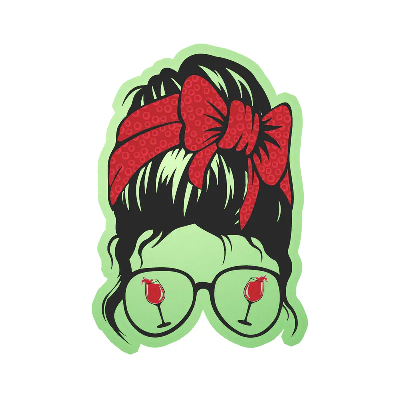 Messy Bun - Glow in the Dark Vinyl Decal - Custom Size