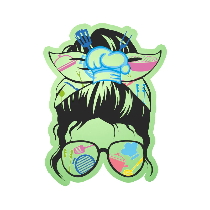 Messy Bun - Glow in the Dark Vinyl Decal - Custom Size