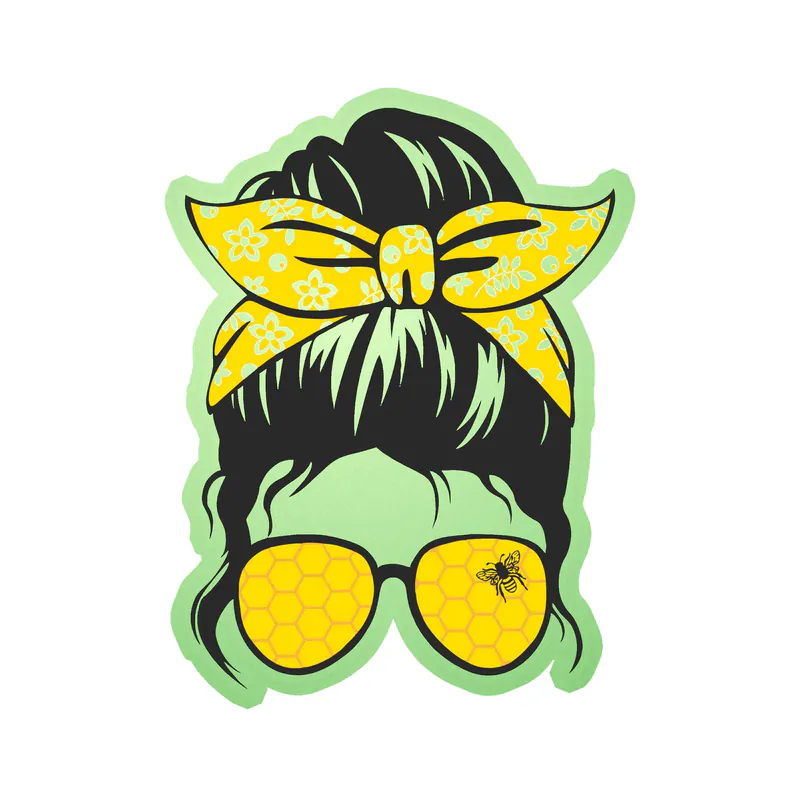 Messy Bun - Glow in the Dark Vinyl Decal - Custom Size