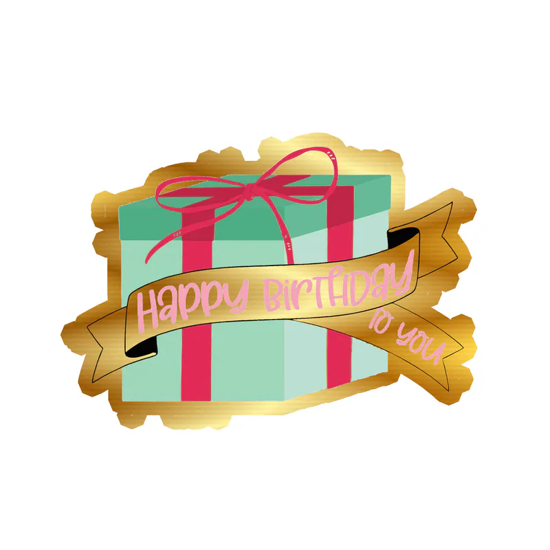 Happy Birthday To You - Gold Chrome Vinyl Decal - Custom Size