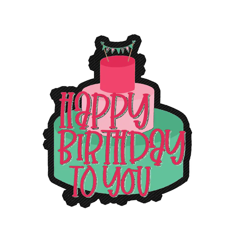 Happy Birthday To You - Carbon Fiber Vinyl Decal - Custom Size