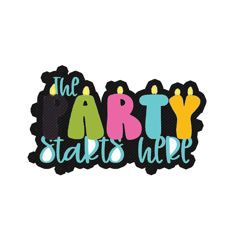 The Party Starts Here - Carbon Fiber Vinyl Decal - Custom Size
