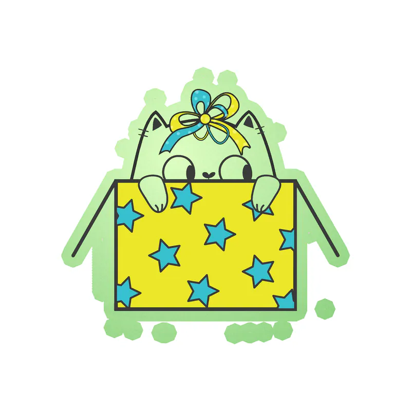 Fat Cat Birthday - Glow in the Dark Vinyl Decal - Custom Size