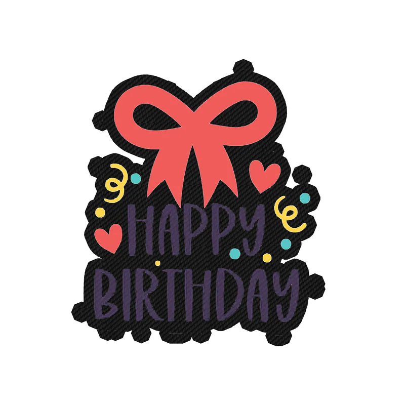 Happy Birthday - Carbon Fiber Vinyl Decal - Custom Size