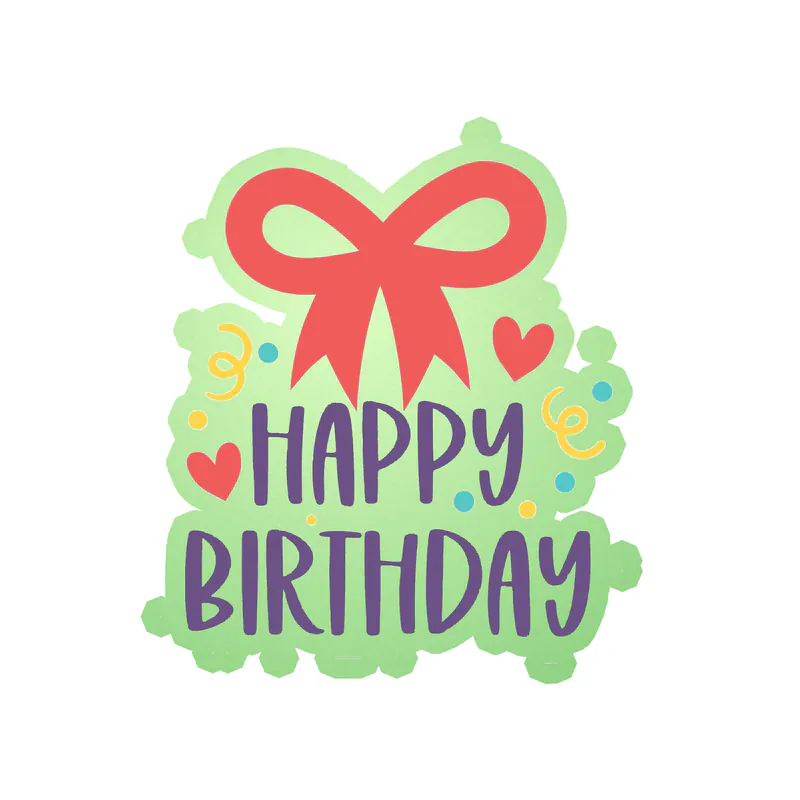 Happy Birthday - Glow in the Dark Vinyl Decal - Custom Size