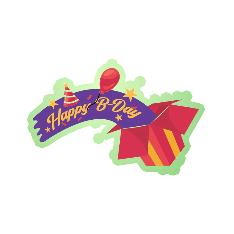 Happy Birthday - Glow in the Dark Vinyl Decal - Custom Size