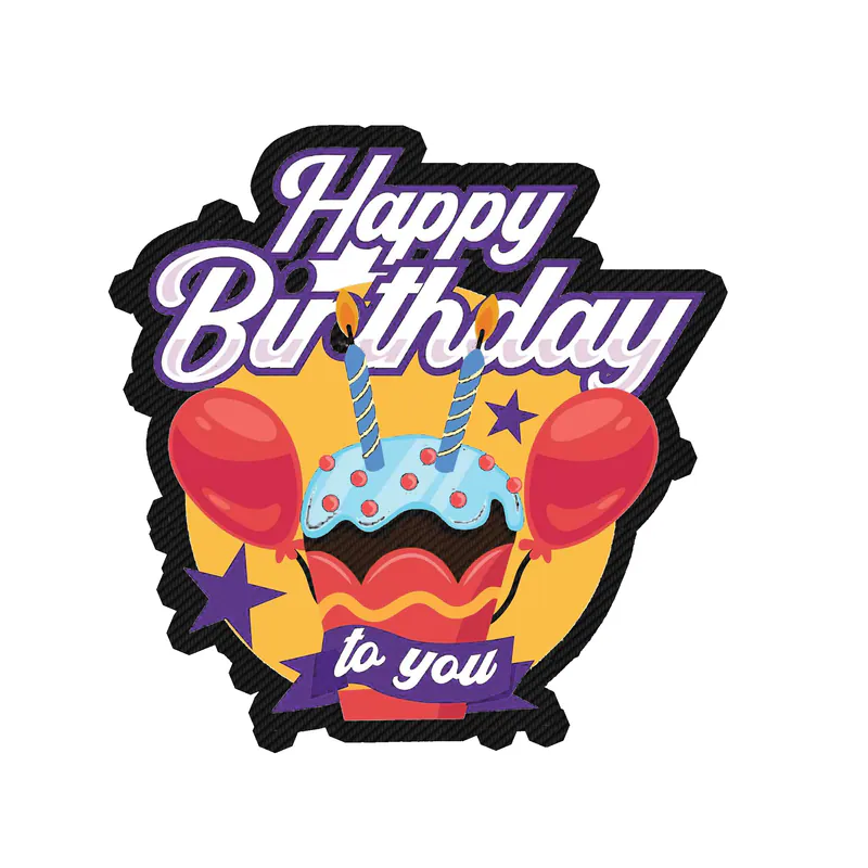 Happy Birthday - Carbon Fiber Vinyl Decal - Custom Size