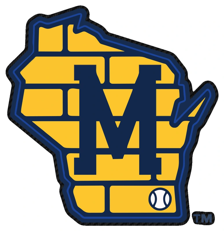 Milwaukee Brewers - Wisconsin State Brick M - Carbon Fiber Vinyl Sticker - Custom Size