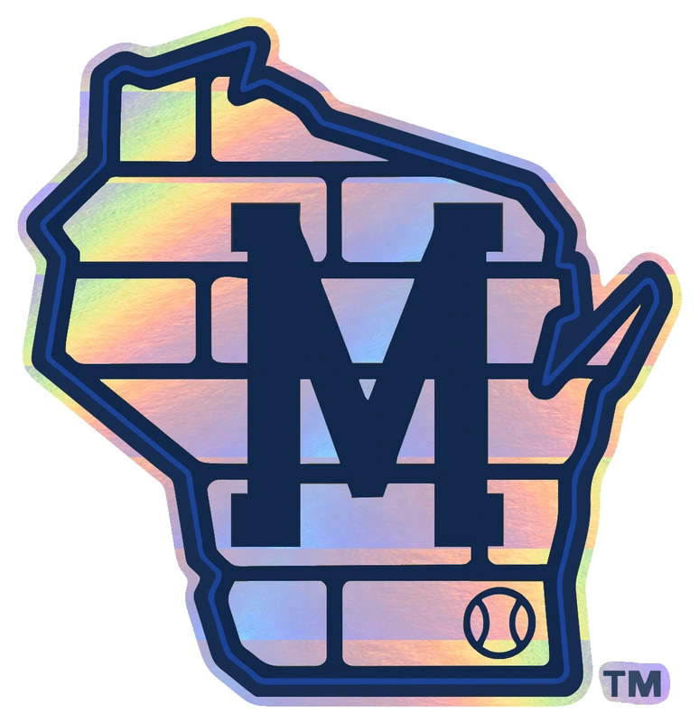 Milwaukee Brewers - Wisconsin State Brick M - Holographic Vinyl Sticker - Custom Size