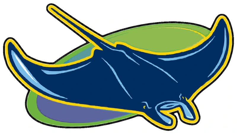 Tampa Bay Rays - Devil Ray Gradient Oval - Carbon Fiber Vinyl Sticker - Custom Size