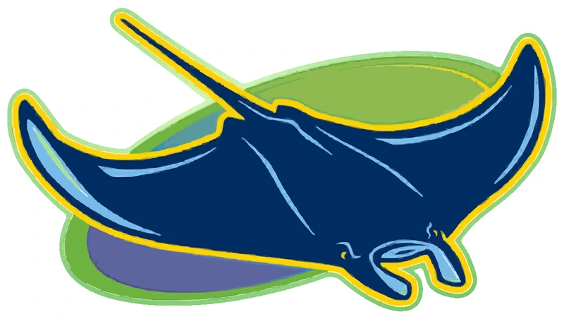 Tampa Bay Rays - Devil Ray Gradient Oval - Glow in the Dark Vinyl Sticker - Custom Size