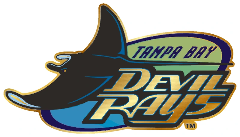 Tampa Bay Rays - 1998 Devil Rays Throwback - Gold Chrome Vinyl Sticker - Custom Size