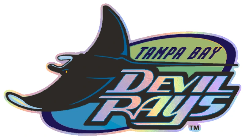 Tampa Bay Rays - 1998 Devil Rays Throwback - Holographic Vinyl Sticker - Custom Size