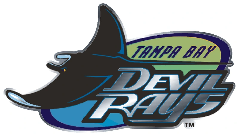 Tampa Bay Rays - 1998 Devil Rays Throwback - Silver Chrome Vinyl Sticker - Custom Size