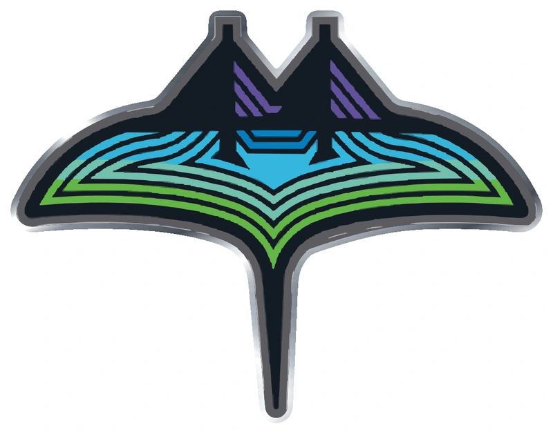 Tampa Bay Rays - SkyRay City Connect - Silver Chrome Vinyl Sticker - Custom Size