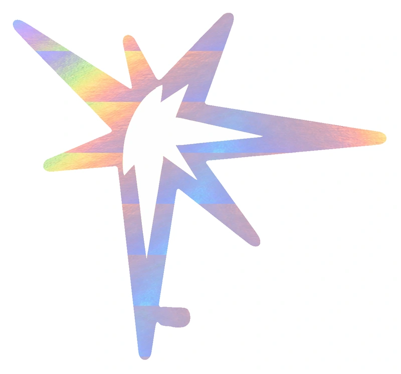 Tampa Bay Rays - Sunburst - Holographic Vinyl Sticker - Custom Size