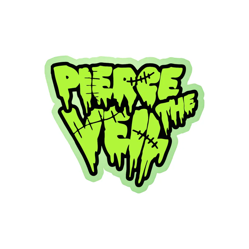 Pierce The Veil - Name in Green - Glow in the Dark Vinyl Sticker - Custom Size