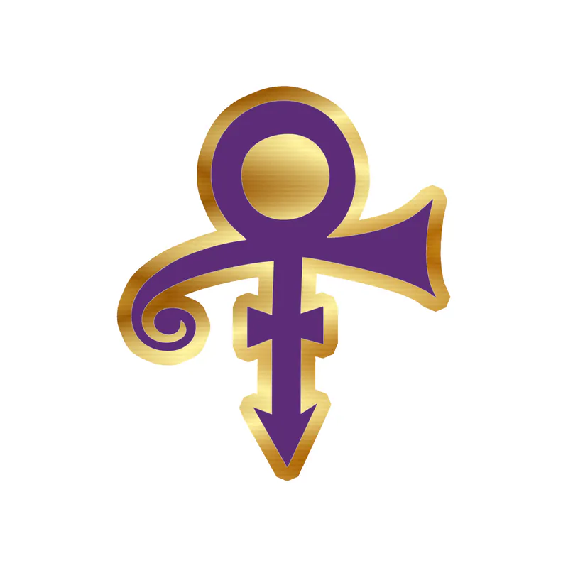 Prince - Logo - Gold Chrome Vinyl Sticker - Custom Size
