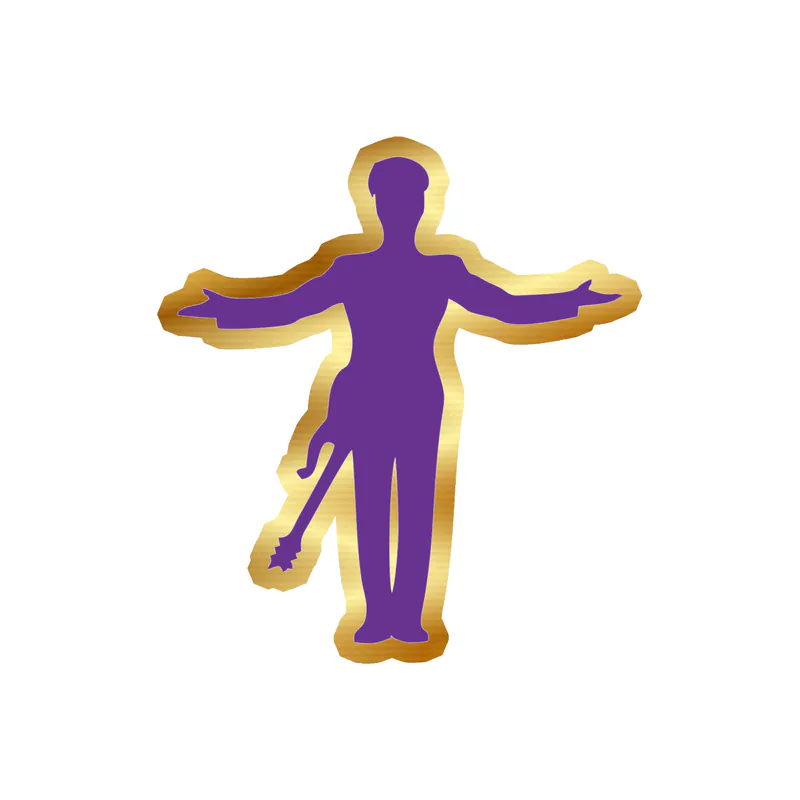Prince - Standing - Gold Chrome Vinyl Sticker - Custom Size