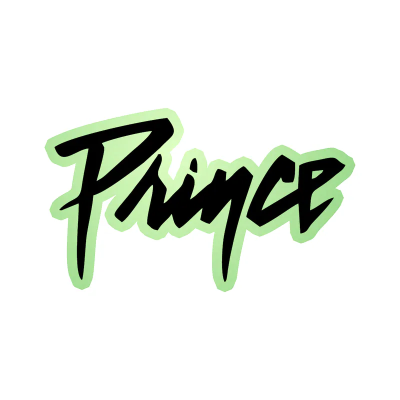 Prince - Name in All Black- Glow in the Dark Vinyl Sticker - Custom Size
