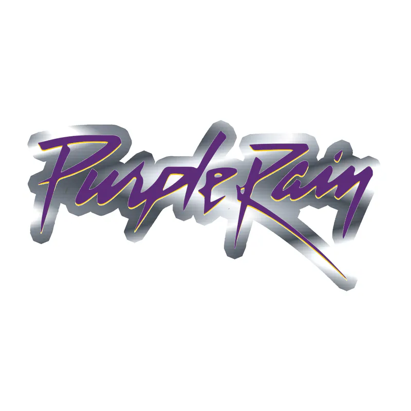 Prince - Purple Rain - Silver Chrome Vinyl Sticker - Custom Size