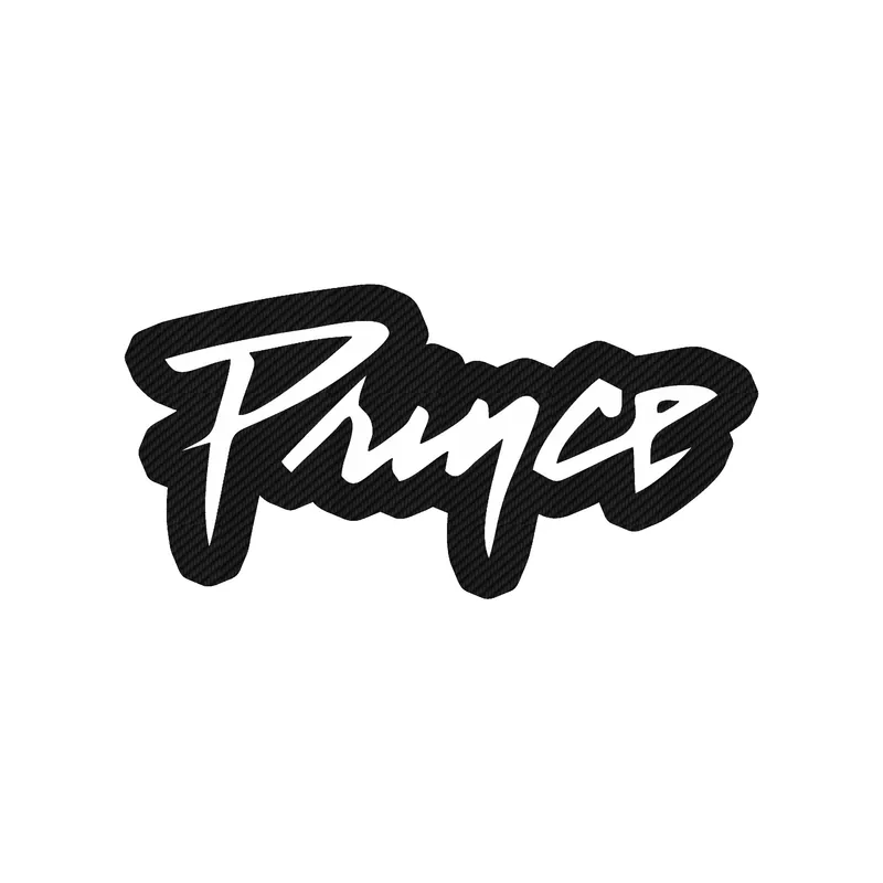 Prince - Name in Black & White - Carbon Fiber Vinyl Sticker - Custom Size