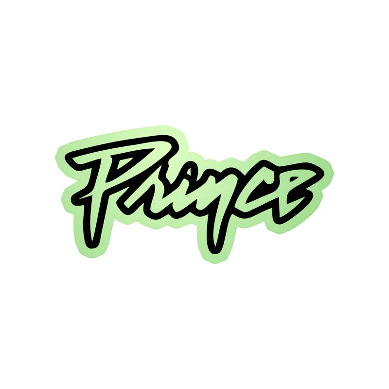 Prince - Name in Black & White - Glow in the Dark Vinyl Sticker - Custom Size