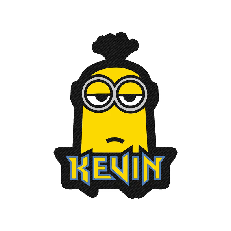 Despicable Me - Kevin With Name - Carbon Fiber Vinyl Sticker - Custom Size
