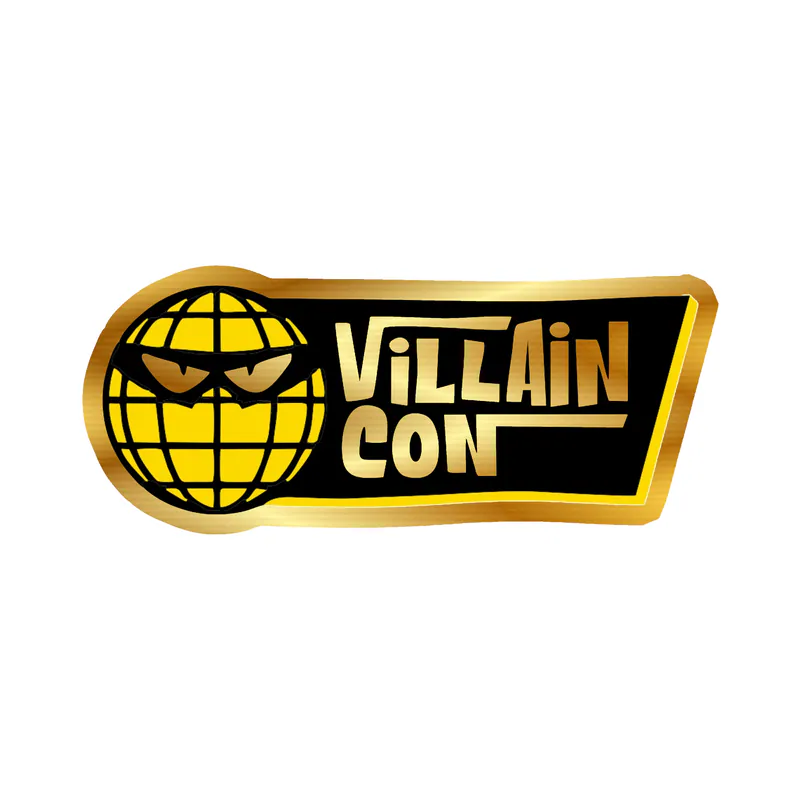 Despicable Me - Villain Con Logo - Gold Chrome Vinyl Sticker - Custom Size
