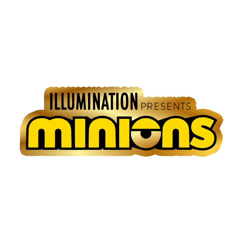 Despicable Me - Illumination Presents - Gold Chrome Vinyl Sticker - Custom Size