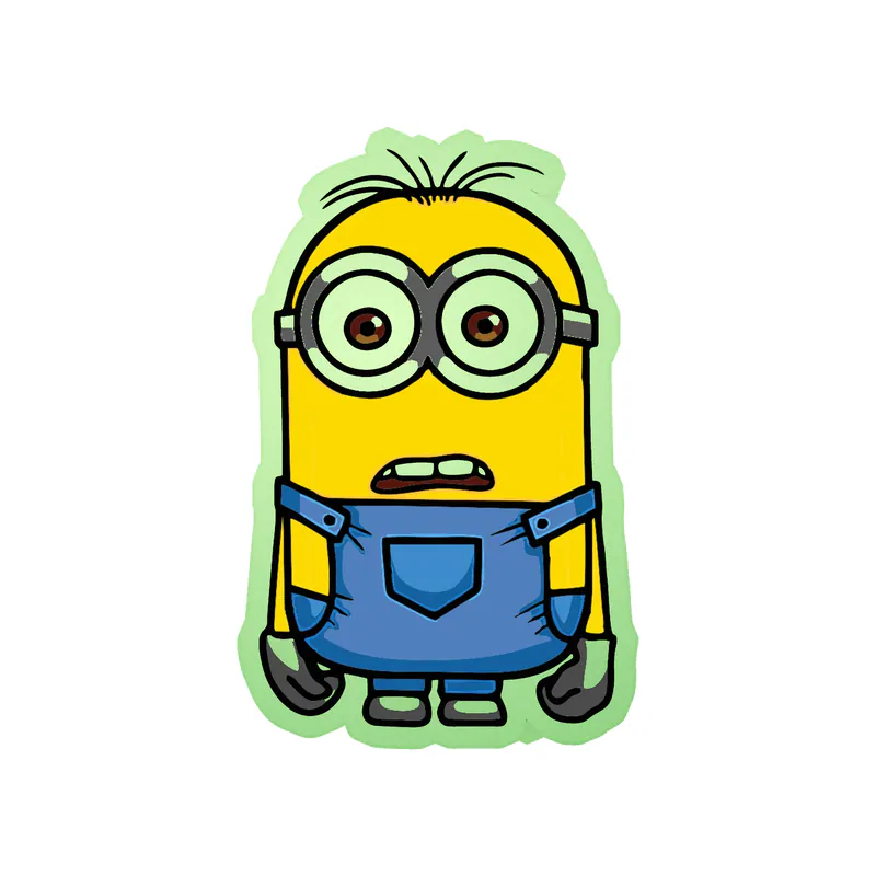 Despicable Me - Stuart - Glow in the Dark Vinyl Sticker - Custom Size