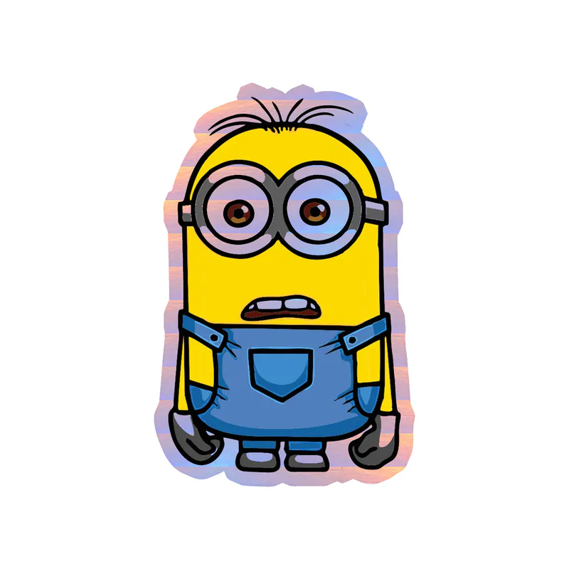Despicable Me - Stuart - Holographic Vinyl Sticker - Custom Size