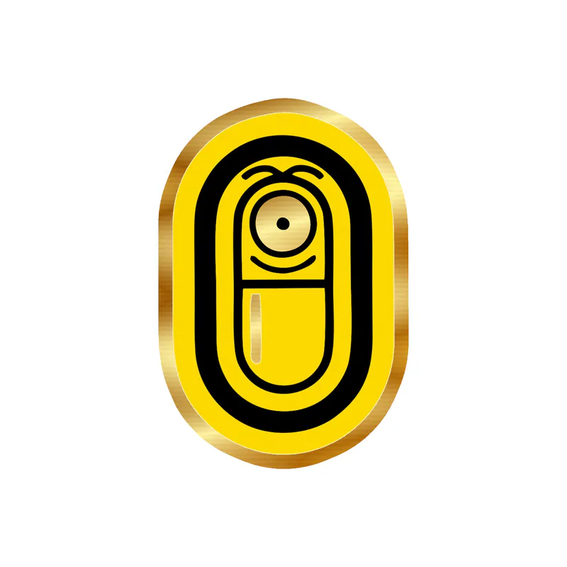 Despicable Me - Minion Pill - Gold Chrome Vinyl Sticker - Custom Size