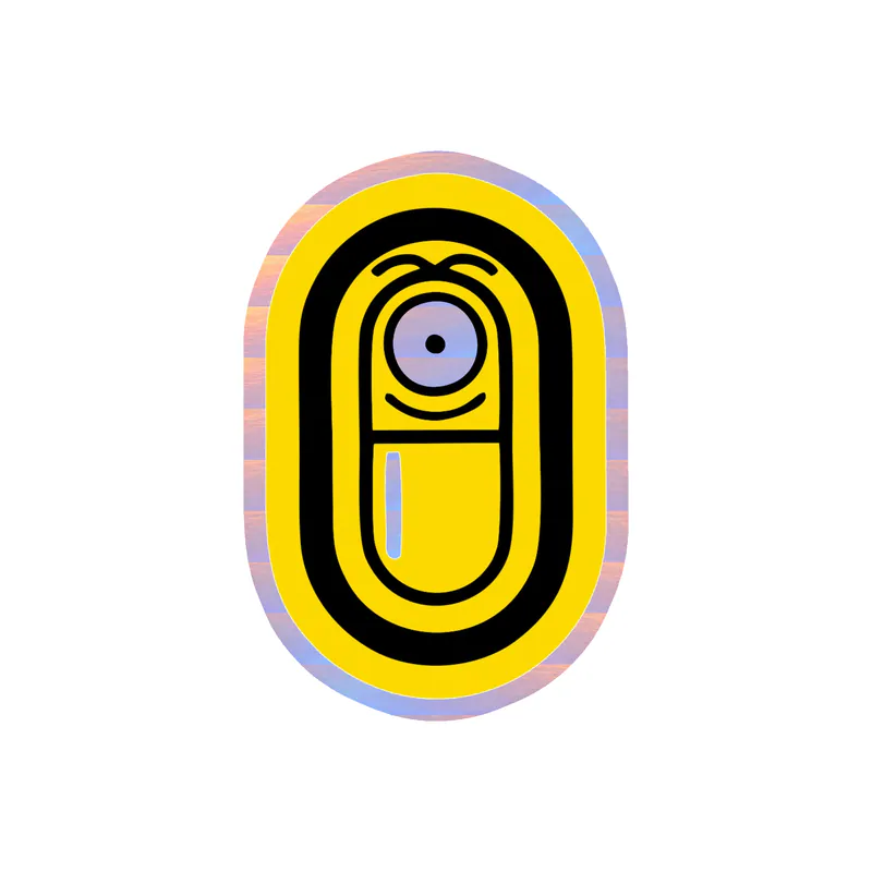Despicable Me - Minion Pill - Holographic Vinyl Sticker - Custom Size