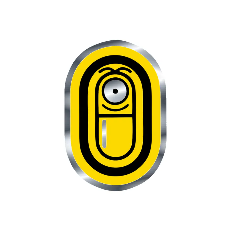 Despicable Me - Minion Pill - Silver Chrome Vinyl Sticker - Custom Size