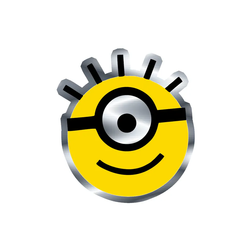 Despicable Me - Minion Head - Silver Chrome Vinyl Sticker - Custom Size
