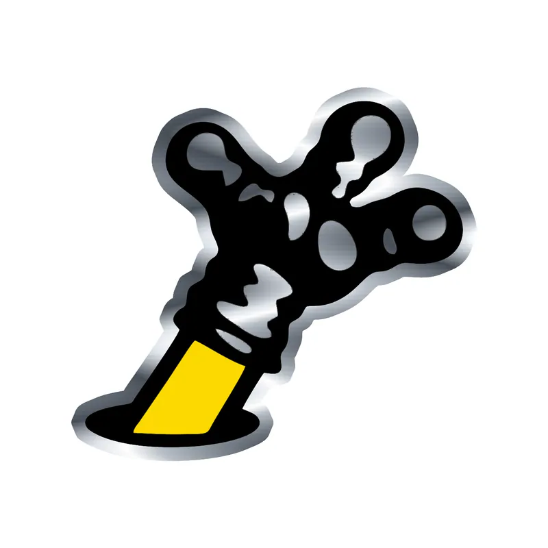 Despicable Me - Minion Arm - Silver Chrome Vinyl Sticker - Custom Size