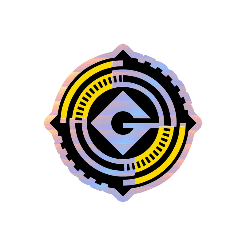 Despicable Me - Gru Logo 2 - Holographic Vinyl Sticker - Custom Size
