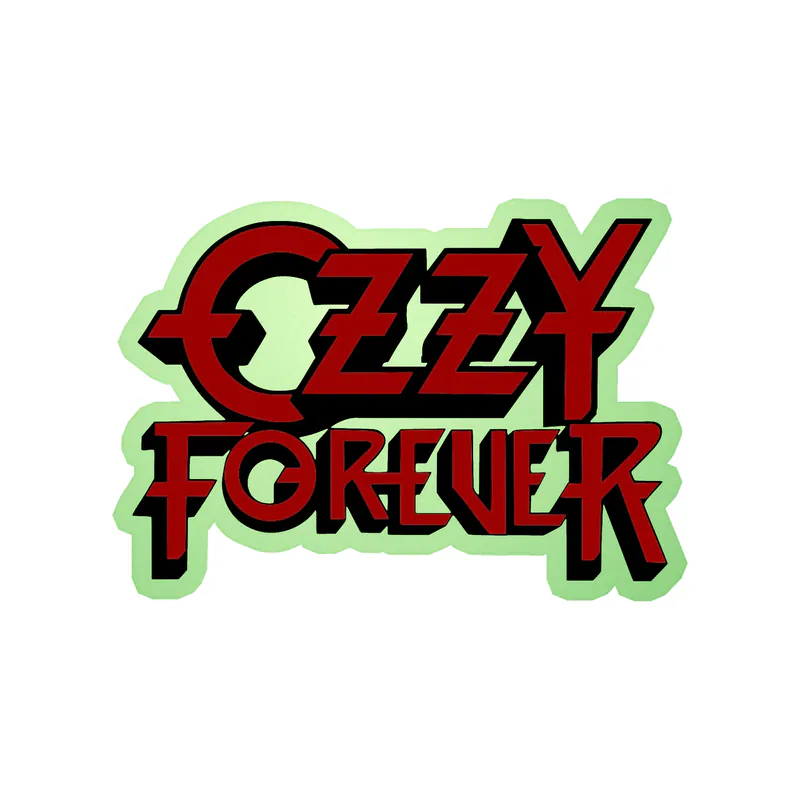 Ozzy Osbourne - Ozzy Forever White & Black - Glow in the Dark Vinyl Sticker - Custom Size