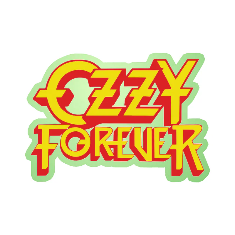 Ozzy Osbourne - Ozzy Forever Yellow & Red - Glow in the Dark Vinyl Sticker - Custom Size