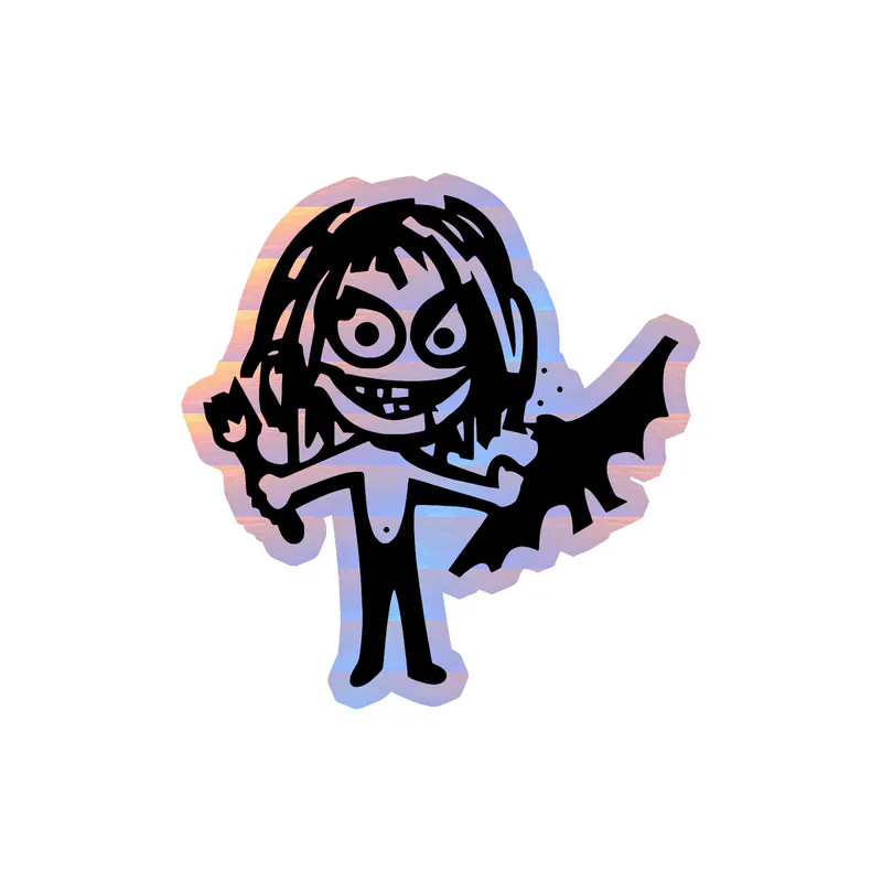 Ozzy Osbourne - Ozzy Eating Bat - Holographic Vinyl Sticker - Custom Size