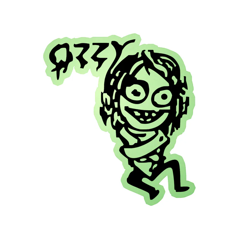 Ozzy Osbourne - Ozzy in Straight Jacket - Glow in the Dark Vinyl Sticker - Custom Size