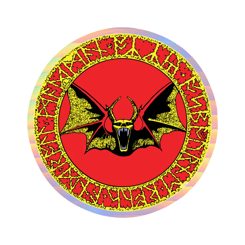Ozzy Osbourne - Bat in Circle - Holographic Vinyl Sticker - Custom Size